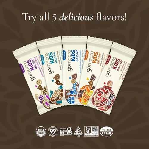 Vista 4 de GoMacro Kids MacroBar - Barras orgánicas veganas – Taza de mantequilla de maní (barras de 0.90 onzas, 7 unidades) (el embalaje puede variar)