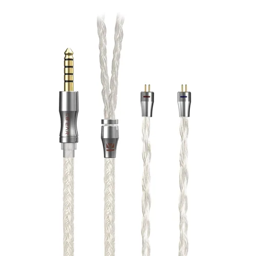 Vista 27 de KBEAR - Cable IEM ST12 de 2 pines, cable de repuesto para auriculares de monitor intrauditivo, 8 núcleos 4N OFC plateado cable de extensión de cable