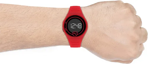 Vista 4 de PUMA Reloj Faster de poliuretano para hombre, Rojo