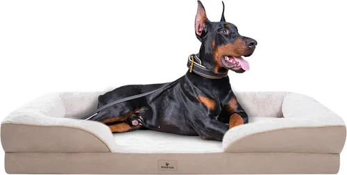 Vista 28 de Cama ortopédica para perros grandes - Gran sofá para perros lavable grande, sofá de espuma de apoyo para mascotas con funda extraíble y lavable