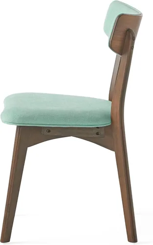 Vista 36 de GDFStudio Chazz Mid-Century - Juego de 2 sillas de comedor con marco de mediados de siglo, juego de 2 piezas, gris oscuro y acabado de nogal natural