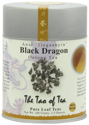 Té negro The Tao of Tea de Oolong El Dragón Negro, hojas sueltas, lata de 3 onzas