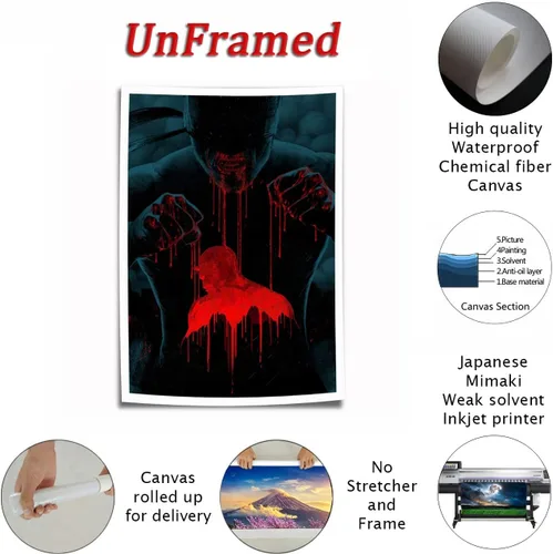 Vista 2 de Daredevil - Pósteres de arte para impresión en lienzo, adecuado para dormitorio, sala de estar, baño, decoración de pared LCVME