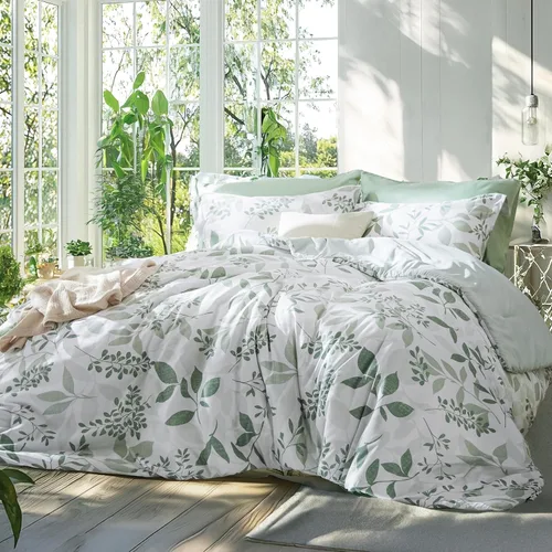 Vista 12 de Bedsure Comforter Set Queen Size - Cute Floral Bedding Comforter Set, 3 Pieces, 1 Soft Reversible Desert Sage Sketch Flowers Comforter and 2 Pillow
