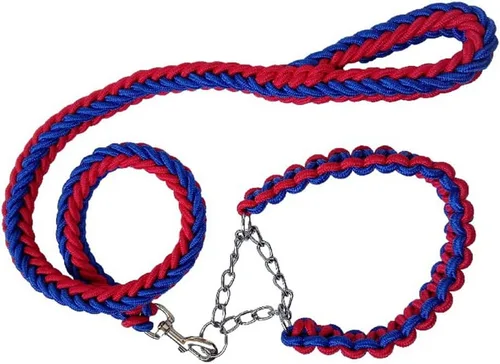 Vista 20 de Cuerda trenzada de nailon resistente, correa fuerte para perro de 4 pies y collar de entrenamiento para perros pequeños a grandes