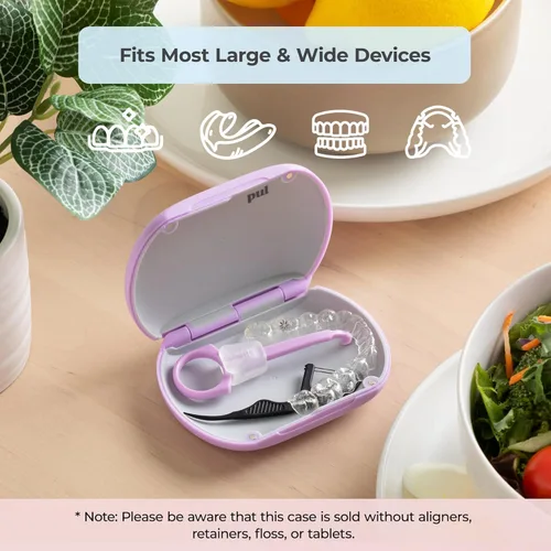 Vista 4 de The Pultool Funda de retención PUL para alineadores Invisalign y Clear - Funda de alineador con cierre magnético, protector bucal y dentadura