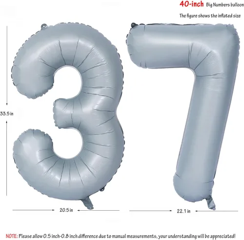 Vista 146 de Globos de 40 pulgadas con números de caramelo, papel de aluminio de helio, globos de látex de Mylar para fiesta de cumpleaños, decoración digital 0