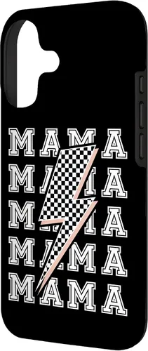 Vista 2 de Mama Lightning Bolt - Carcasa con patrón a cuadros para iPhone 17