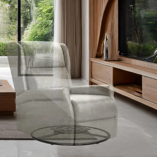 Vista 2 de Repuesto de base de anillo giratorio reclinable con placa, muebles resistentes, sofá, silla, piezas inferiores giratorias (20 pulgadas)