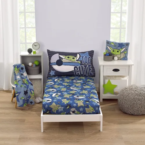 Vista 10 de Warner Brothers Batman The Caped Crusader - Juego de sábanas de 2 piezas para niños pequeños, sábana bajera ajustable y funda de almohada reversible