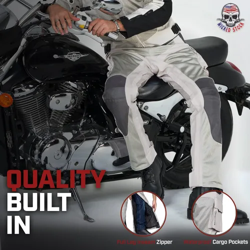 Vista 3 de WICKED STOCK Pantalones de moto de malla - Armor CE Level 2 Pantalones de motocross