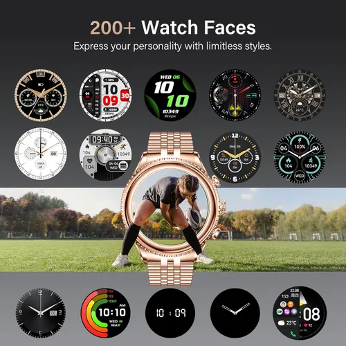 Vista 8 de Reloj inteligente de lujo de alta gama para hombres, esfera giratoria (bisel de corte de hacha) smartwatch, pantalla AMOLED de 1.32 pulgadas