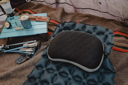 Vista 7 de TREKOLOGY Almohada de camping con funda extraíble, almohada inflable para mochileros, almohadas inflables ultraligeras para dormir almohada compacta