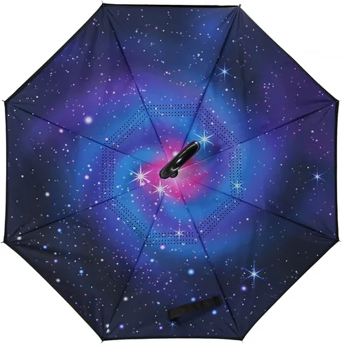 Vista 2 de SIEPASA - Paraguas invertido con mango en forma de C, resistente al viento y a los rayos UV, para mujeres y hombres.