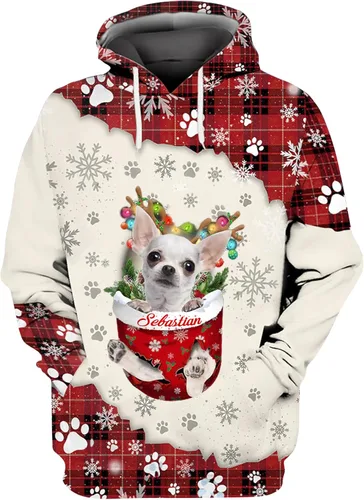 Vista 8 de Sudadera con capucha 3D personalizada para perro, diseño de perro con nombre personalizado, sudadera con capucha de perro de amor, camisa de perro
