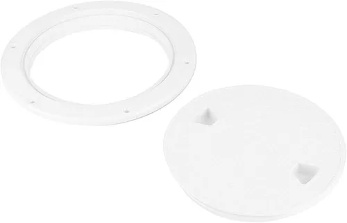 Vista 7 de Escotilla de inspección antideslizante circular blanca de 9.84 pulgadas con cubierta desmontable antibarco placa de reemplazo Tempress barco
