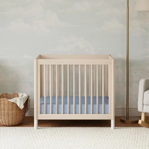 Vista 5 de Babyletto Gelato - Mini cuna 4 en 1, miel con pies de cuero vegano 2-Miel con Pies de Cuero Bronceado Veg