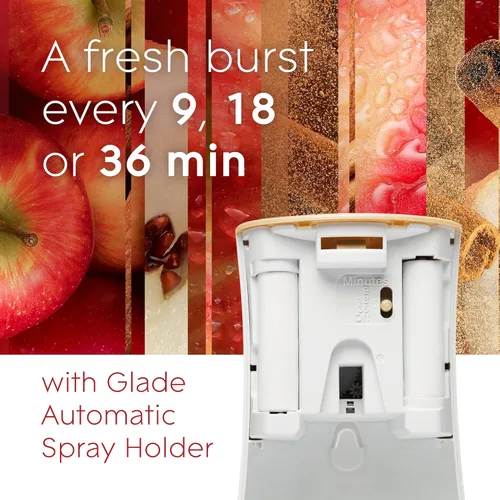 Vista 3 de Glade Recambio automático en aerosol, manzana canela, ambientador perfumado para el hogar y el baño, 6.2 onzas, 2