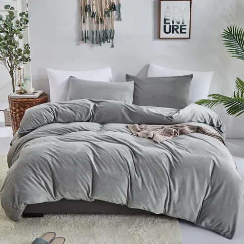Vista 53 de CLOTHKNOW Juego de funda de edredón de terciopelo verde militar, juegos de ropa de cama tamaño individual, juego de ropa de cama verde oscuro