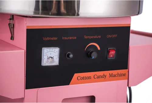 Vista 4 de Máquina comercial de algodón de azúcar con carrito, máquina eléctrica de algodón de azúcar - 110 V para el recuerdo perfecto de fiesta para Rosa