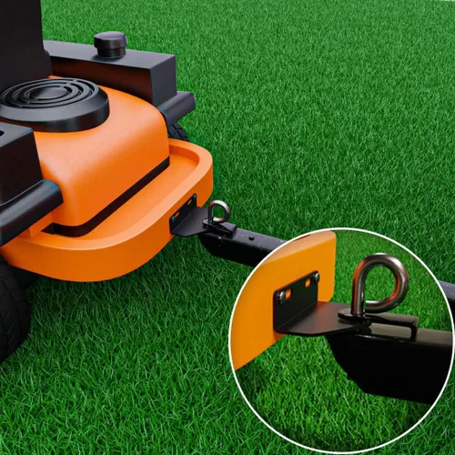 Vista 6 de Enganche universal para remolque de cortacésped de giro cero de 5 pulgadas, acero resistente - incluye herrajes de instalación (negro)