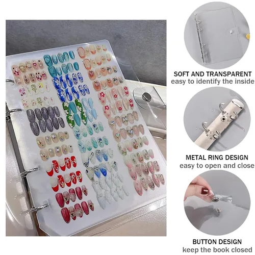 Vista 3 de Organizador Grande de Uñas Postizas Adhesivas 10 PCS Transparente Vacío Almacenamiento de Uñas Postizas Adhesivas Empaque de Uñas Postizas Adhesivas