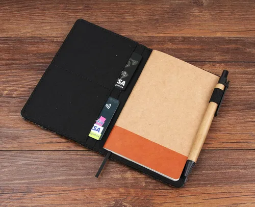 Vista 3 de Funda de libro Kraft para cuaderno de bolsillo 3.5X 5.5 pulgadas Harris Tweed (MacLeod Notebook Cover)