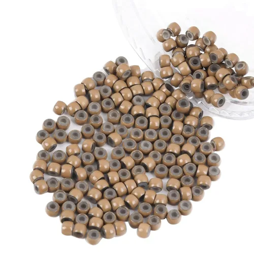 Vista 62 de Vlasy 100 Piezas Cuentas de Nano Anillo con Forro de Silicona para Extensiones de Cabello Humano con Nano Anillo 5 Colores Opcionales (Negro)
