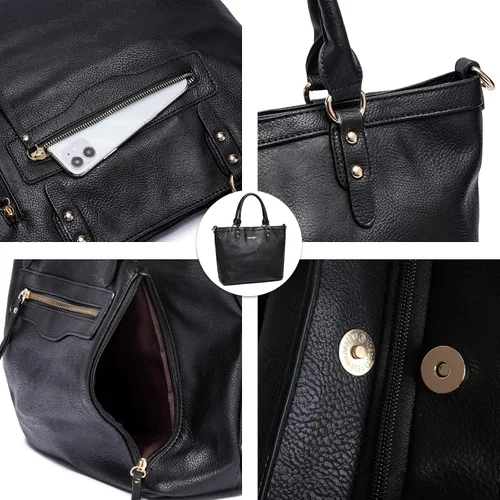 Vista 6 de Wrangler - Monederos de transporte ocultos para mujer bolsos de hombro con asa superior bolso de mano