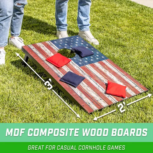 Vista 2 de GoSports Portable Cornhole Sets, 8 Styles – Choose 4 x 2 ft or 3 x 2 ft - Boards Include 8 Bean Bags, Travel Case, and Game Rules