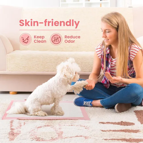 Vista 6 de Almohadillas de entrenamiento para inodoro para mascotas, 100 unidades desechables para cachorros de 18 x 13 pulgadas, ultra absorbentes, de secado