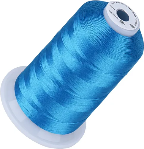 Vista 125 de Simthread 5500 yardas de hilo de bordar, 5000M de alto rendimiento 40WT 100% poliéster – Más de 170 colores vívidos, clasificado de alta velocidad