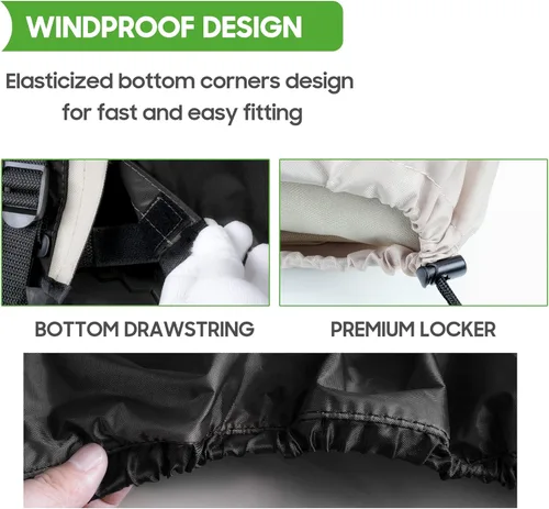 Vista 3 de 10L0L Funda de asiento de carrito de golf para 4 pasajeros, se adapta a la mayoría de las marcas de 2 asientos delanteros y 2 traseros de carrito