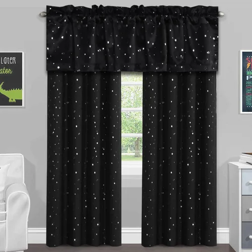 Vista 7 de HVERSAILTEX Cenefas de cortina opacas para ventana de cocina sala de estar baño privacidad añadida bolsillo para barra decoración del hogar cenefa