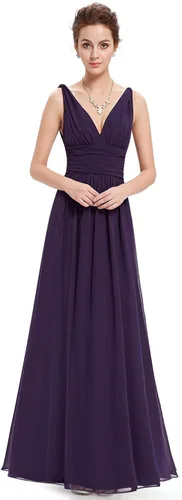 Vista 4 de Ever-Pretty Vestido de noche largo sin mangas con cuello en V semiformal 09016