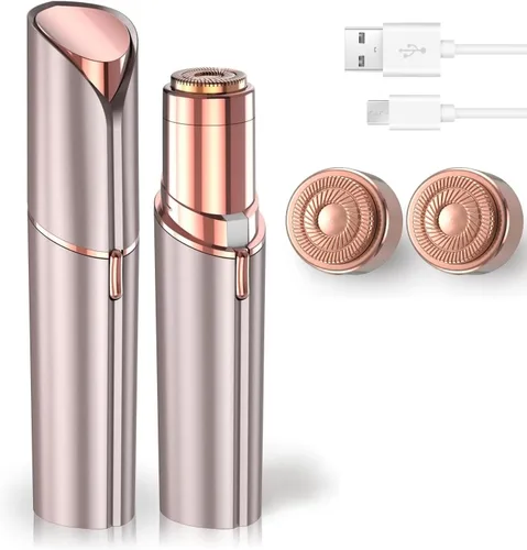 Remoción de vello facial para mujeres, afeitadora portátil, removedor de pelo sin dolor recargable para la cara, labios superiores, barbilla, pelusa