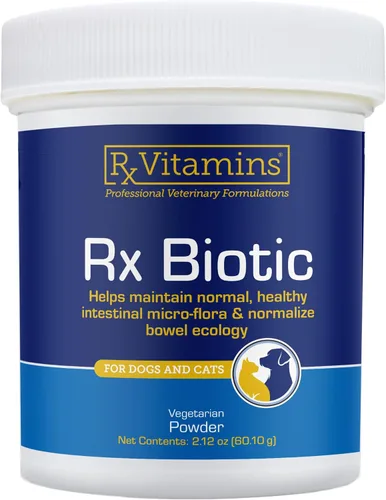 Rx Vitamins Rx Biotic - Polvo probiótico para perros y gatos - Apoyo digestivo y probiótico para perros salud intestinal - Probióticos para perros