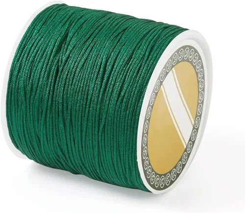 Vista 17 de Cheris - Cuerda de nailon para cuentas de 0.031 in, 328.1 ft, color negro, cuerda de macramé para hacer joyas, suministros de envoltura Kumihimo