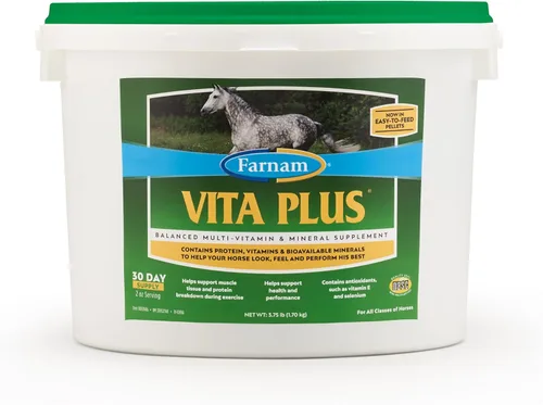 Farnam Vita Plus - Suplemento equilibrado para caballos multivitamínicos y minerales, proporciona una nutrición equilibrada para apoyar la salud y