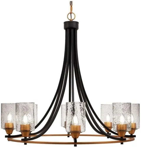 Vista 48 de Toltec Lighting 3408-BN-300 Paramount - Lámpara de araña de 8 luces elevadas, 31 pulgadas de alto y 31.25 pulgadas de ancho, color acabado: níquel