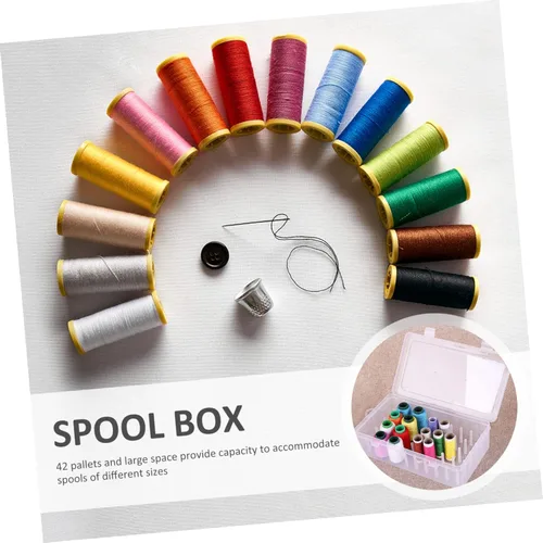 Vista 4 de COHEALI 2 unids 42 42 ranuras de gran capacidad de hilo de coser titular caja organizador para el hogar para carretes de hilo