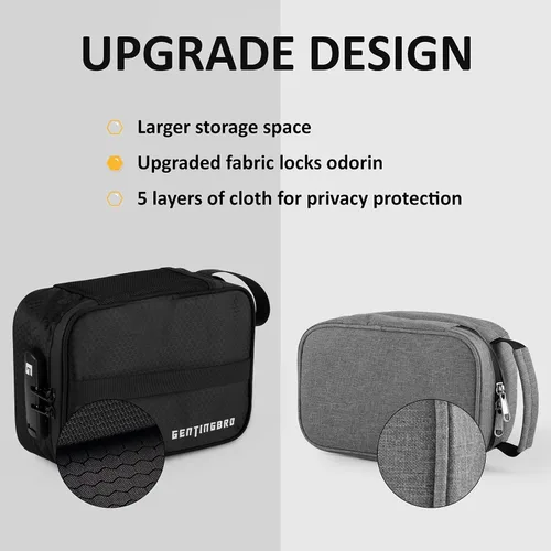 Vista 5 de GENTINGBRO Bolsa con Cerradura de Combinación Bolsa de Medicina Viaje Almuerzo Negro