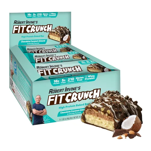 Vista 18 de FITCRUNCH Barras de proteínas tamaño aperitivo, barra horneada de 6 capas, 0.11 onzas de azúcar, sin gluten y núcleo suave para pastel