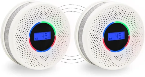 Vista 10 de Detector inalámbrico interconectado de humo y monóxido de carbono de 10 años con batería, alarma inteligente de humo y CO con pantalla digital