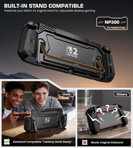 Vista 4 de NinABXY for Nintendo Switch 2 Case,[Exclusive Pop-up 1-Click Joy-Con Release][Kickstand Compatible][Military-Grade Protection]Switch 2 Dockable Case