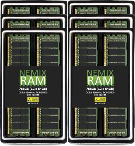 Vista 7 de NEMIX RAM 64 GB (1 x 64 GB) DDR4 3200 MHZ PC4-25600 2Rx4 1.2V CL22 288-PIN ECC RDIMM Memoria de servidor registrado