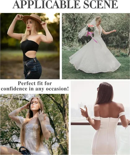 Vista 6 de Brasier adhesivo de silicona, brasier adhesivo push up, brasier sin tirantes sin espalda para mujer