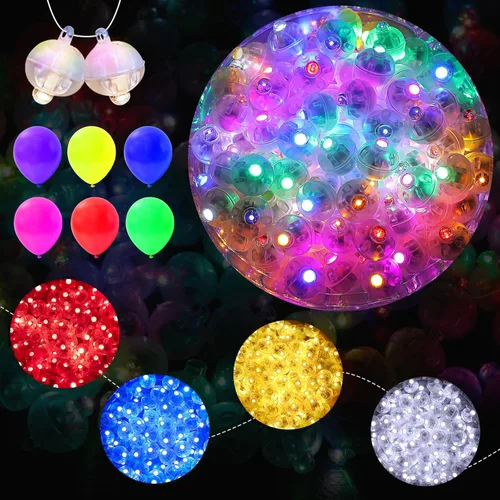 Vista 16 de 50 piezas de mini luces LED con gancho, luces LED redondas pequeñas impermeables para decoraciones de fiesta, luz de neón para fiesta de cumpleaños