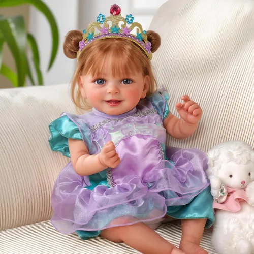 BABESIDE Muñecas realistas Reborn de bebé Dara - Muñeca de recién nacido de 18 pulgadas, niña de cabello castaño, hecha a mano, muñeca de niño