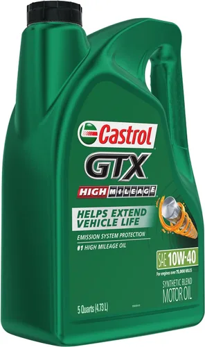 Vista 7 de Castrol Aceite de motor de mezcla sintética GTX High Mileage 10W-40, 5 cuartos de galón, paquete de 2